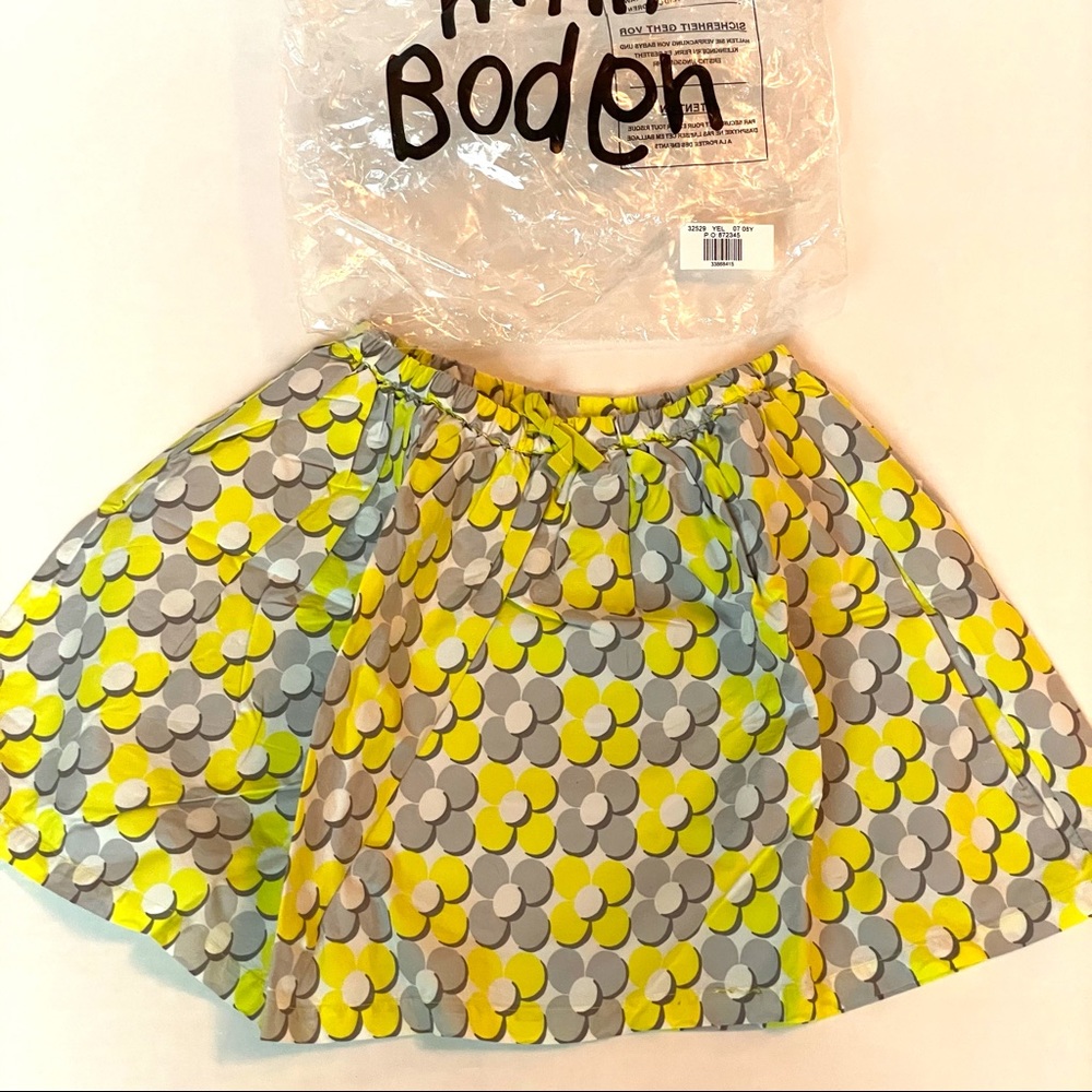 PRICE DROP! NEW Mini Boden girls skirt 7/8 yellow floral NWT ☀️ summer sale ☀️